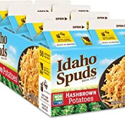 Idaho Spuds Premium Hashbrown Potatoes 4.2 oz, 8 Pack, Made from 100 Potatoes No Artificial Colors or Flavors NonGMO Certified Gluten Free Koshe, 33.6 Ounce