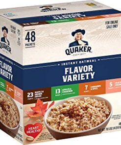 Quaker Instant Oatmeal, 4 Flavor Variety Pack, Individual Packets, 48 Count