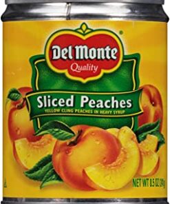Del Monte Canned Sliced Peaches in Heavy Syrup, Yellow Cling, 8.5 Oz, Pack of 12