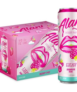 Alani Nu Sugar-Free Energy Drink, Pre-Workout Performance, Berry Pop, Addison Rae Collab, 12 oz Cans (Pack of 12)
