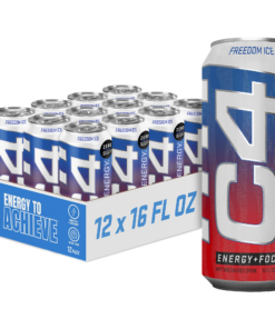 C4 Smart Energy Drink - Sugar Free Performance Fuel & Nootropic Brain Booster with No Artificial Colors or Dyes | Freedom Ice 16 Oz - 12 Pack