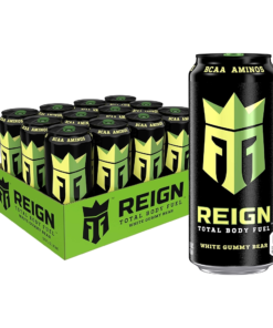Reign Total Body Fuel, White Gummy Bear, Fitness & Performance Drink, 16 Fl Oz (Pack of 12)