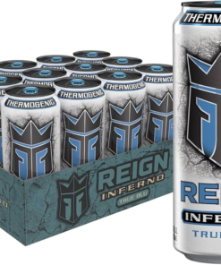 Reign Inferno True Blu, Thermogenic Fuel, Fitness and Performance Drink, 16 Ounce (Pack of 12)