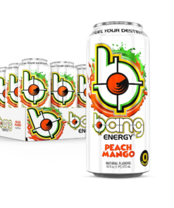 Bang Peach Mango Energy Drink, 0 Calories, Sugar Free with Super Creatine, 16oz, 12 Count (Package may vary)