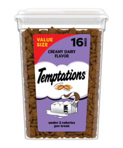 TEMPTATIONS Classic Crunchy and Soft Cat Treats Creamy Dairy Flavor, 16 oz. Tub