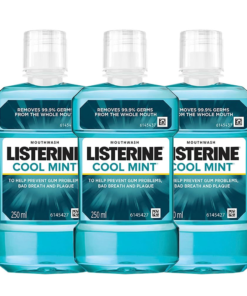 Listerine Cool Mint Mouthwash Liquid, Removes 99.9% Germs, 250ml Combo Pack of 3